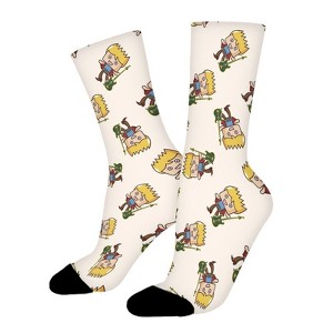 Guitar Player Women Printed Crew Socks Funny Funky Socks Soft Polyester Novelty Gifts for Artists Men - 1 of 1