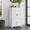 27'' Accent Storage Cabinet with Carved Doors & 2 Drawers,Tall White Pantry Sideboard for Entryway Living Room Organization-Baofuwish - 3 of 4