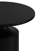 The Urban Port 20" Modern Round Iron Side Table with Pedestal Bas Matter Black - 3 of 4