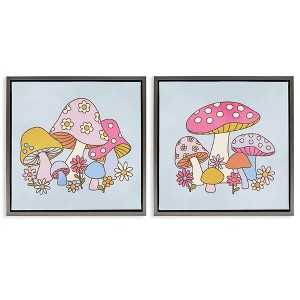 Stupell Industries Groovy Floral Mushrooms, 25" x 25" - 1 of 4