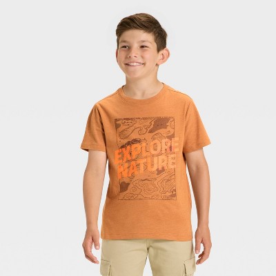 Boys' Short Sleeve Explore Nature Graphic T-Shirt - Cat & Jack™ Brown