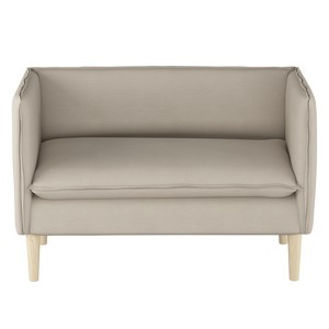 French Seam Settee Light Gray with Natural Legs - Project 62