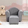INFURNIC Sofas Kids Chair Upholstered Couch with Ottoman Premium Comfort Support for Playroom, Gray, 22.4"*16.1"*17.7" - 3 of 4