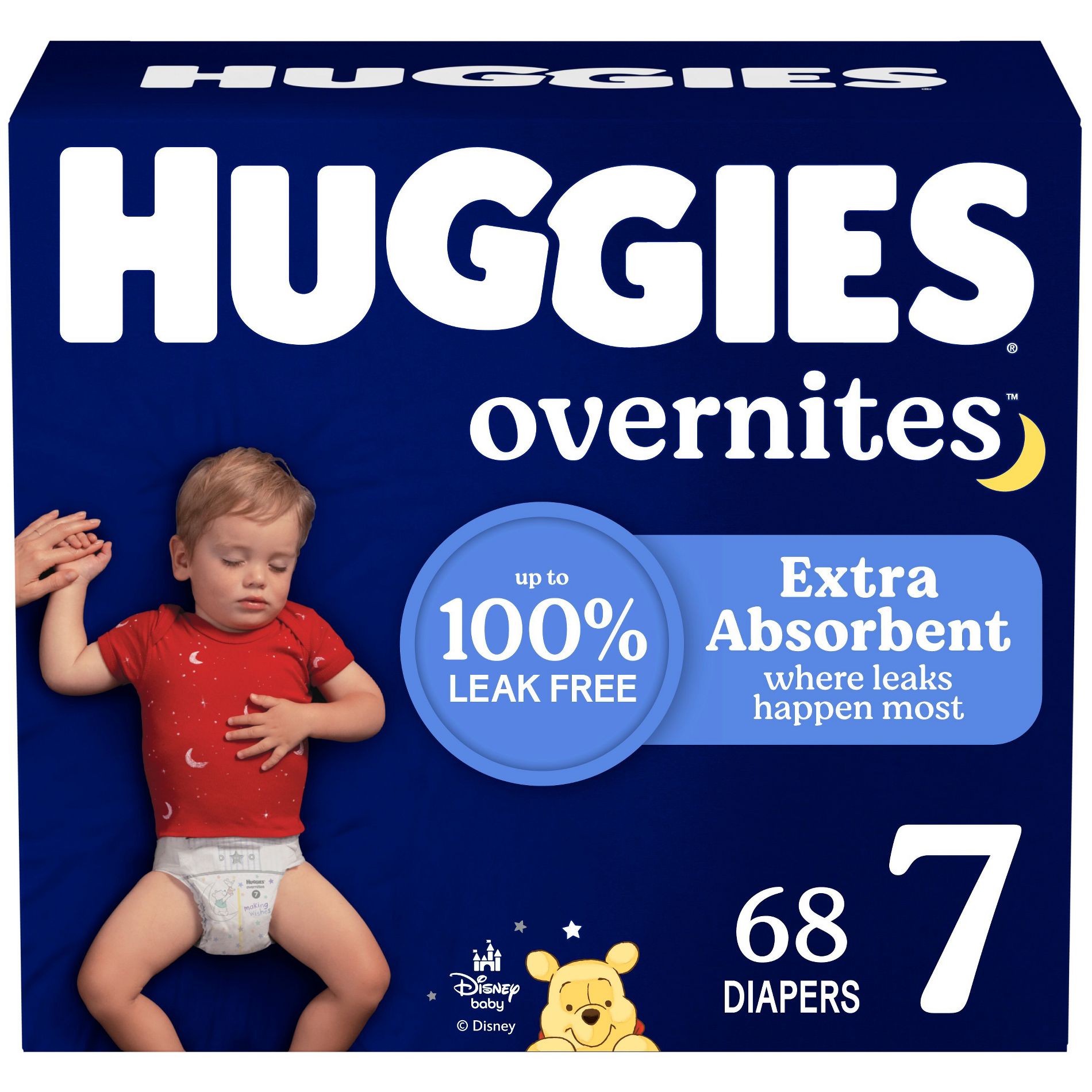 Huggies Overnites Nighttime Baby Diapers -Size 7 - 68ct