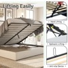 AMERLIFE Lift Up Storage Bed Frame with Vertical Channel Tufted Headboard and Wingback - 4 of 4