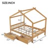 CAVINAS Twin Size Platform Bed Modern House-Shaped Pine Bed Frame with Roof, Headboard and Footboard for Bedroom - 4 of 4