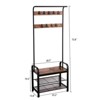 AZL1 Life Concept Shoe Rack 4-in-1 Coat Rack Hall Tree with Shoe Bench 9 Removable Hooks Hanging Rod for Entryway, Brown, 32.3"*16.1"*7.5" - 3 of 4