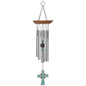 Woodstock Windchimes Woodstock Celtic Chime Cross, Wind Chimes For Outside, Wind Chimes For Garden, Patio, and Outdoor Décor, 17"L