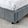 CAVINAS Full Size Upholstered Tufted Bed Frame, Sofa Bed Frame with Comfortable Backrest and Armrests, Velvet Fabric Bed for Bedroom, Living Room - 4 of 4
