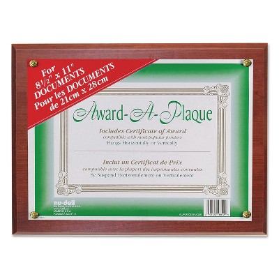 Nudell Award-A-Plaque Document Holder Acrylic/Plastic 10-1/2 x 13 Mahogany 18813M