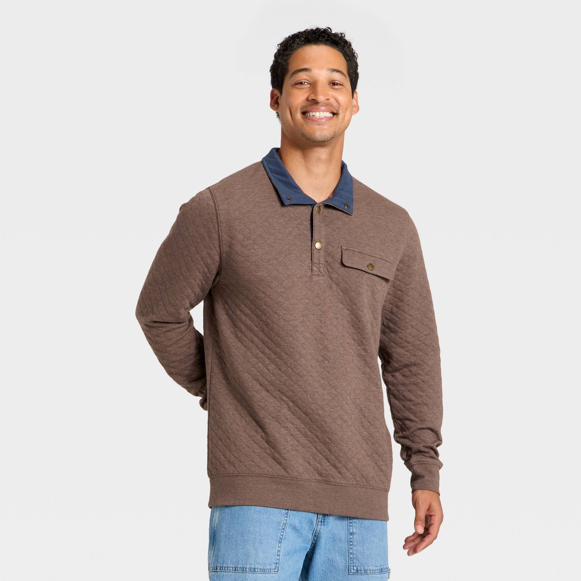 Men's Comfort Wear Quilted 1/4 Snap Pullover - Goodfellow & Co™
