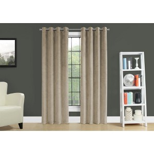 MAYEERTY Curtain Panel Beige Velvet Room Darking for Living Room Bedroom Modern 54"x95" 2pcs - 1 of 4