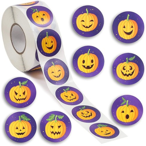 2" SPOOKY HALLOWEEN PURPLE Stickers Envelope Seals Party Cupcake Topper 2 SHEETS 