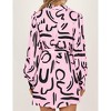 Womens Striped Shirt Mini Dress Long Sleeve Collared Ruffle Hem Button Up Tunic Dresses - 4 of 4