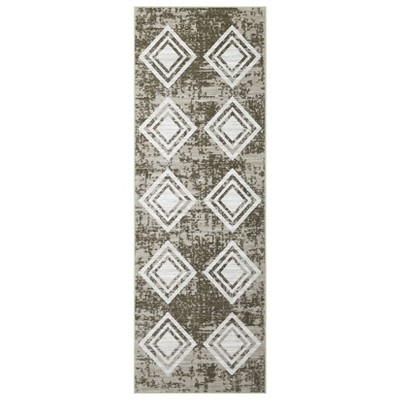 Washable Modern Geometric Grid Rug Non Slip Low Pile Rug Soft Contemporary Throw Floor Cover Foldable Indoor Carpet for Living Room Bedroom
