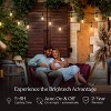 Brightech 12-Bulb LED Glow Antique Brass Solar 1W 28ft 2700K S14 Outdoor Hanging String Lights Clear Bulb Black Wire - 2 of 4