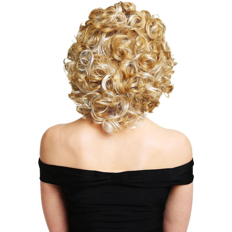 HalloweenCostumes.com One Size Fits Most Women Grease Women's Bad Sandy Wig, Yellow, 3 of 4