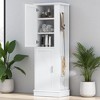 68-Inch Tall Bathroom Storage Cabinet with 2 Doors, Adjustable Shelves, Side Hooks & Anti-Tip Kit, Freestanding Organizer, Black - 2 of 4