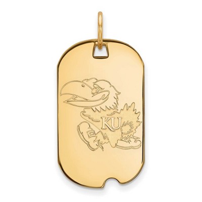 Black Bow Jewelry 14k Yellow Gold Kansas Jayhawks NCAA Pendant
