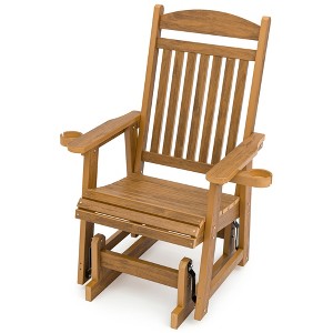 Fortune Candy 1-Person Poly Lumber Patio Glider, with Cup Holders, High Backrest and Deep Contoured Seat, HIPS Material - 1 of 4