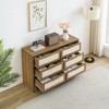 Farmhouse Dresser, 6 Drawer Dresser, Chest of Drawers, Vertical Dresser w/Metal Handles, Wooden Storage Cabinet for Bedroom, Living Room, Entryway - 2 of 4
