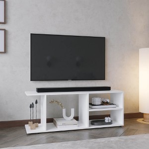 47.4" Wood Entertainment Center with Four Shelves and Four Legs, 17.8" Height for Living Room and Bedroom - 1 of 4