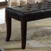 Syemin Ottomans and Benches Leviton Fabric Tufted Turned Leg Dining Bench, Modern Storage Shoe Bench, Rustic Entryway Bench, Brown, 44"*16"*18.25" - 3 of 4