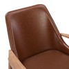 CAVINAS PU Leather Accent Chair,Set of 1/2,Minimalist Chair for Living Room,Bedroom&Study,Reading Chair with High Back,Living Room Furniture,Brown - 2 of 4