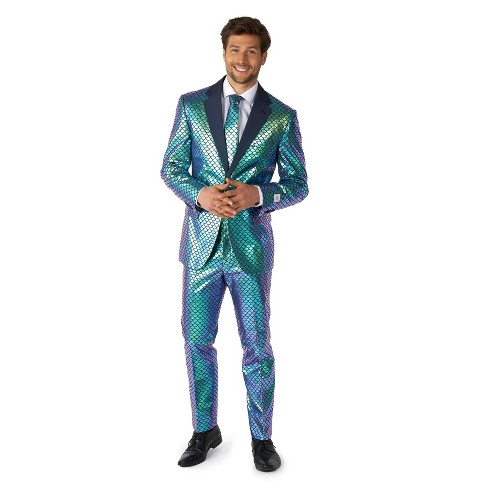 OppoSuits Men's Suit - Fancy Fish - Blue - Size: US 52