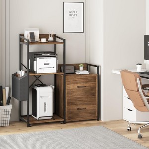 2 Drawer File Cabinet, Filing Cabinet Fits Letter/a4 Size, Large Printer Stand with Storage - 1 of 4