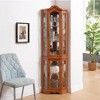 Lyngins Classical Glass Corner Display Cabinet with 4 Adjustable Tempered Glass Shelves, Built-in Lighting, Accent Cabinet Curio Cabinet - 2 of 4