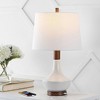 23" Finn Vintage Minimalist Iron LED Mini Table Lamp with USB Charging Port Wood Finished/White (Includes LED Light Bulb) - JONATHAN Y - 2 of 4