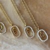 Adornia 14k Gold Plated Floating Letter CZ Frame Necklace - 2 of 2