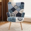 Beautyolove Blue Fabric Upholstered Accent Chair Wingback Armchair with Solid Wood Legs - 4 of 4
