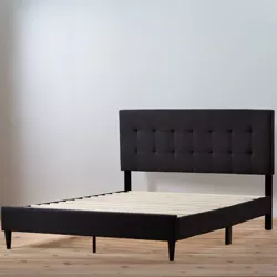 Tara Upholstered Platform Bed Frame with Square Tufted Headboard - Brookside Home