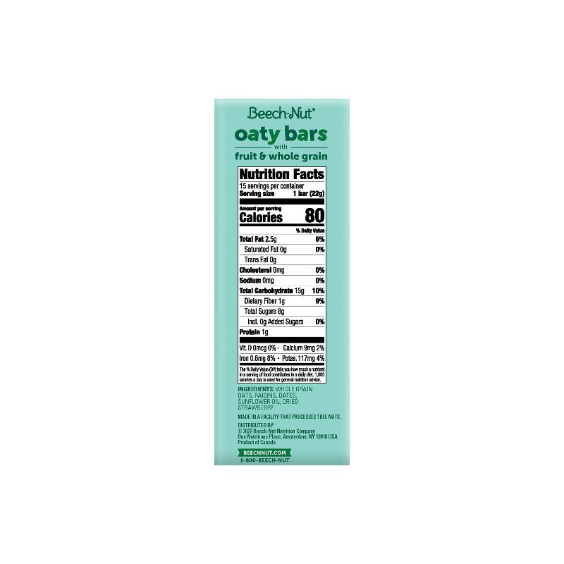 Beech-Nut Oaty Bars with Fruit and Whole Grain Strawberry Toddler Snack Bar - 11.64oz/15bars, 3 of 12