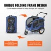 Gulches 2-in-1 Dog Bike Trailer & Stroller - Supports 100 lbs, Easy Folding, Blue/Black - 3 of 4