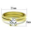 Slickblue Women’s Gold-Tone Solitaire Ring Set, Clear CZ, Stackable Band, Stainless Steel, Sizes 5-11 - 2 of 4