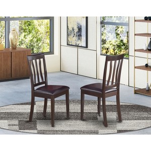 HomeStock 2 Kitchen Dining Chair 38"H x 18"W x 18"L - Solid Wood Seat Cappucino - 1 of 3