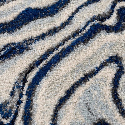 Hauteloom Glendon Cream Blue Marble Rug