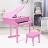 30 key Childs Toy Grand Baby Piano w/ Kids Bench Wood Pink - 2 of 4