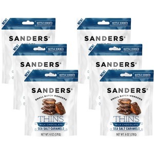 Sanders Milk Chocolate Sea Salt Caramel Thins - 6 bags, 6 oz each - 1 of 4