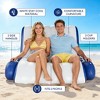 Jasonwell Giant Luxury Pool Float Recliner Chair for 1-2 Adults, Heavy Duty Inflatable Lounger for Pool, Lake, Beach, Blue, 59"D x 69"W x 30"H - 2 of 4