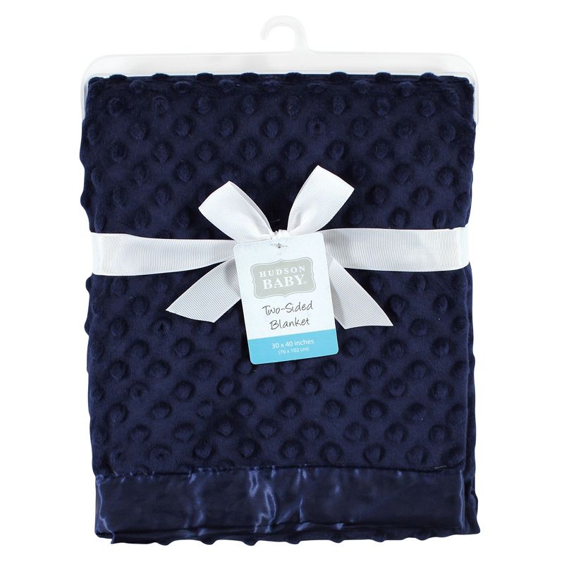 Hudson Baby Unisex Baby Plush Mink Blanket, Navy, One Size, 2 of 4