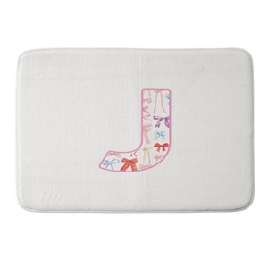 Deny Designs April Lane Art Fancy Bow Monogram Memory Foam Bath Mat - 1 of 4