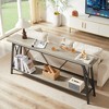 70.9 inch Console Table,Industrial Sofa Table Behind Couch with 2 Tier Storage Shelf,Narrow Entryway Hallway Accent Table for Living Room - 3 of 4