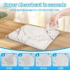 LunaLulinlk Stone Drying Mat for Kitchen Counter, Diatomaceous Dish Drying Mats Superb Absorbent 15.7"L×11.8"W, Ivory-Marble - 3 of 4