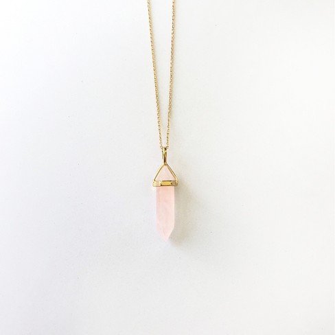 Gold rose hot sale quartz pendant