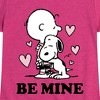 Girls' - Peanuts - Be Mine Fitted Short Sleeve Graphic T-Shirt - 2 of 4