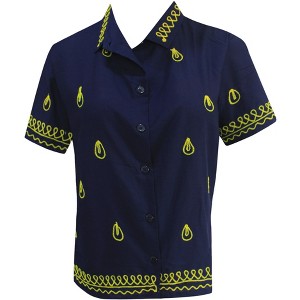 LA LEELA Women's Casual Hawaiian Short Sleeve Blouse Shirt Solid Blouses Button Down Dress Tops Tee Shirts T Shirts for Women - 1 of 3